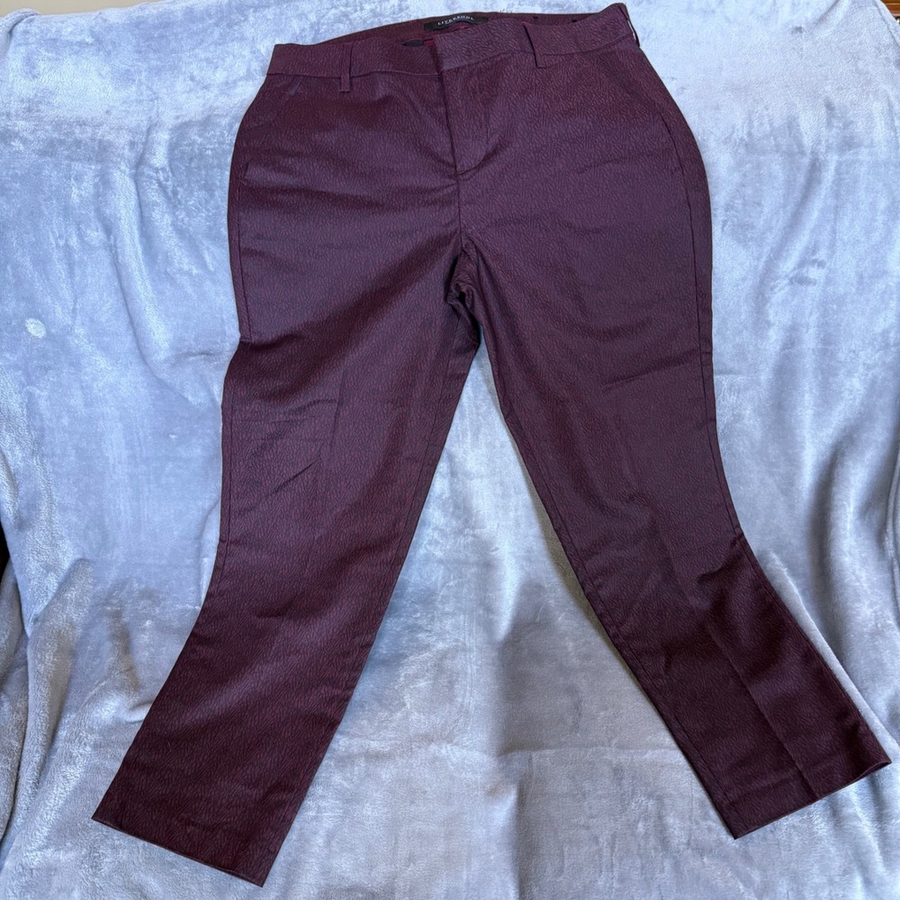 Liverpool Jeans Company Zinfandel Textured Print Slim Trousers Pants Womens 12